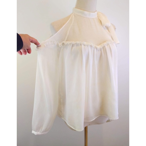 Zara Trafaluc Ivory Cold Shoulder Top - Picture 1 of 9